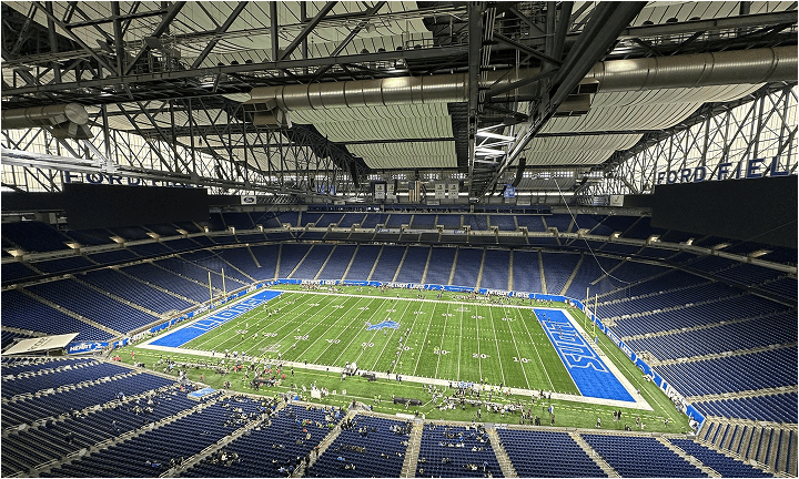 Football stadium interior view